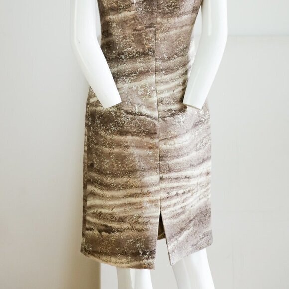 Lafayette 148 Wool Silk Blend Bronze Gold Dress - Picture 7 of 9